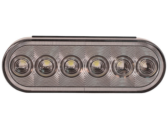 6 Inch Clear Oval Backup Light Kit with 6 LEDs (PL-2 Connection, Includes Grommet and Plug)
