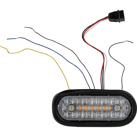 Load image into Gallery viewer, 6 Inch Combination LED Stop/Turn/Tail, Backup, and Strobe Light with 17 LEDs, Amber/Clear, Not Heated
