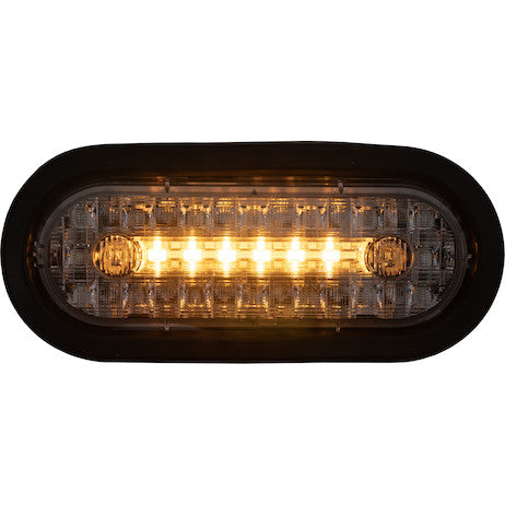 Load image into Gallery viewer, 6 Inch Combination LED Stop/Turn/Tail, Backup, and Strobe Light with 17 LEDs, Amber/Clear, Not Heated
