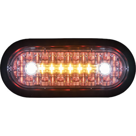 6 Inch Combination LED Stop/Turn/Tail, Backup, and Strobe Light with 17 LEDs, Amber/Clear, Heated