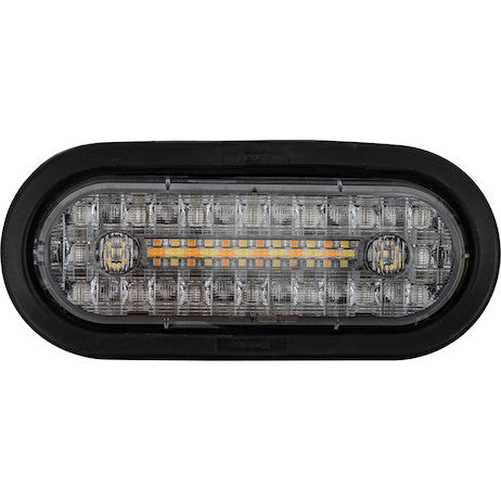 Load image into Gallery viewer, 6 Inch Combination LED Stop/Turn/Tail, Backup, and Strobe Light with 17 LEDs, Amber/Clear, Heated
