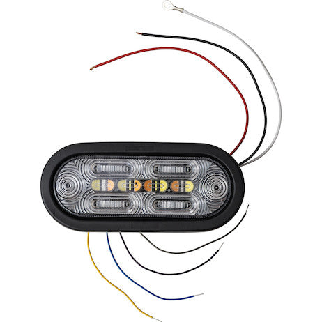 6 Inch Combination LED Stop/Turn/Tail, Backup, and Amber/Clear Strobe Light with 22 LEDs