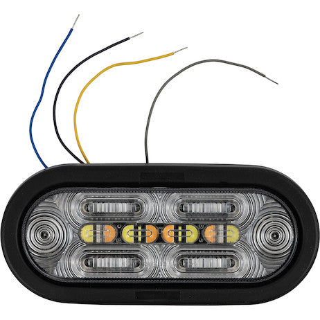 6 Inch Combination LED Stop/Turn/Tail, Backup, and Amber/Clear Strobe Light with 22 LEDs