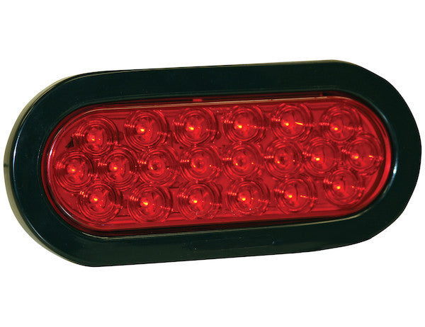 Load image into Gallery viewer, 6 Inch Red Oval Stop/Turn/Tail Light with 20 LEDs Kit (PL-3 Connection, Includes Grommet and Plug)
