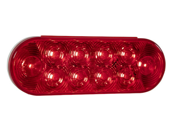 Load image into Gallery viewer, 6 Inch Red Oval Stop/Turn/Tail Light With 10 LEDs (AMP-Style Connection) - Bulk

