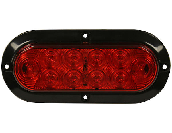 Load image into Gallery viewer, 6 Inch Red Oval Stop/Turn/Tail Surface Mount Light Kit with 10 LEDs (PL-3 Connection, Includes Grommet and Plug)
