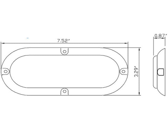 6 Inch Red Oval Stop/Turn/Tail Surface Mount Light Kit with 10 LEDs (PL-3 Connection, Includes Grommet and Plug)