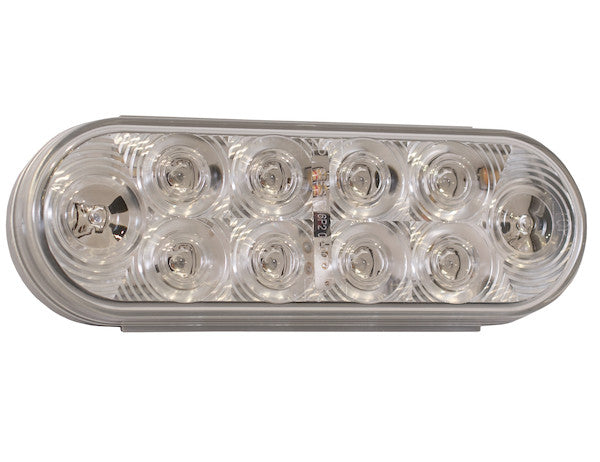 Load image into Gallery viewer, 6 Inch Oval Stop/Turn/Tail Light With 10 Red LEDs, Clear Lens
