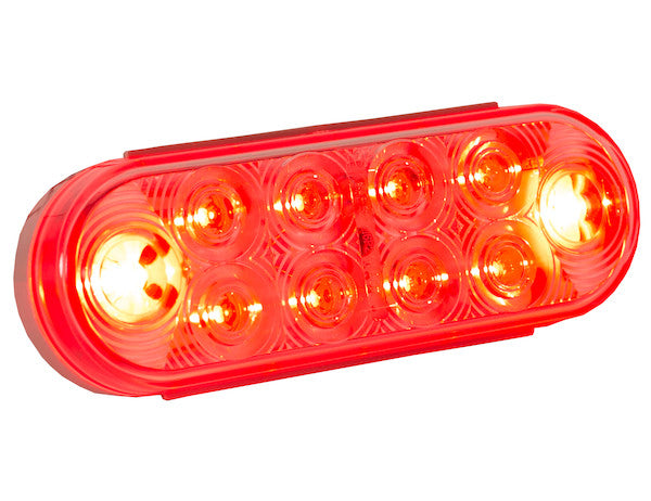 Load image into Gallery viewer, 6 Inch Oval Stop/Turn/Tail Light With 10 Red LEDs, Clear Lens
