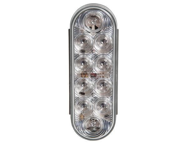 Load image into Gallery viewer, 6 Inch Oval Stop/Turn/Tail Light With 10 Red LEDs, Clear Lens

