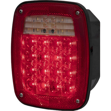 Load image into Gallery viewer, Driver Side 5.75 Inch Red Stop/Turn/Tail Light with License Plate Light
