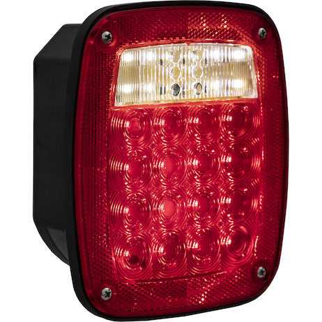 Load image into Gallery viewer, Driver Side 5.75 Inch Red Stop/Turn/Tail Light with License Plate Light
