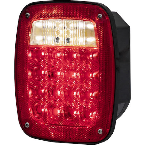 Driver Side 5.75 Inch Red Stop/Turn/Tail Light with License Plate Light