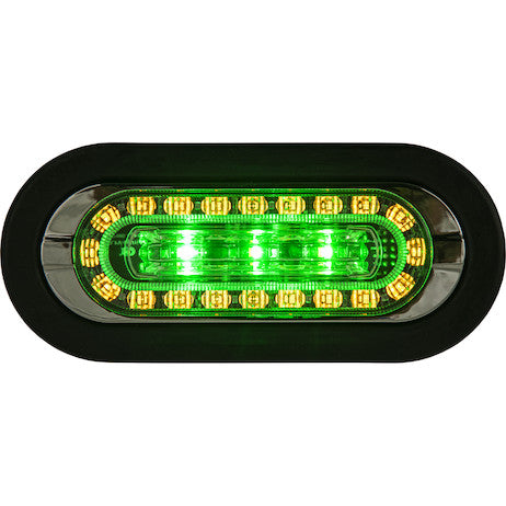 Combination 6 Inch LED Amber Marker Light with Amber/Green Strobe Light
