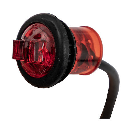 .75 Inch Round Marker Clearance Lights - 1 LED Red With Male Bullets