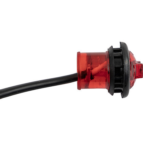 .75 Inch Round Marker Clearance Lights - 1 LED Red With Male Bullets
