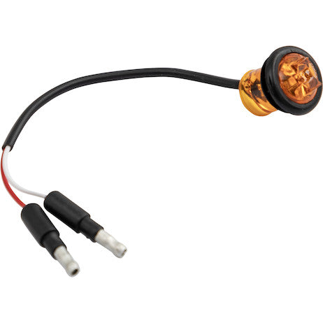Load image into Gallery viewer, .75 Inch Round Marker Clearance Lights - 1 LED Amber With Male Bullets
