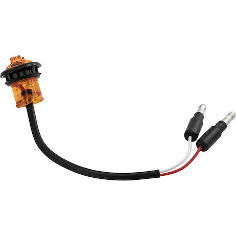 Load image into Gallery viewer, .75 Inch Round Marker Clearance Lights - 1 LED Amber With Male Bullets
