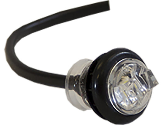 .75 Inch Round Marker Clearance Lights - 1 LED Clear With Stripped Leads