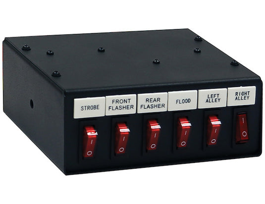 6 Function Backlit Pre-Wired Switch Box Fused With Relay And Circuit Breaker
