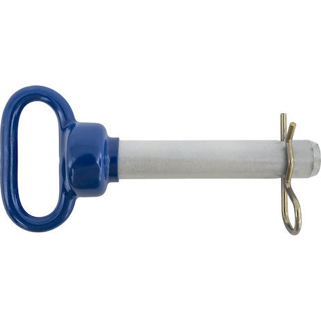 Blue Poly-Coated Handle on Steel Hitch Pin - 1 x 4-1/2 Inch Usable Length