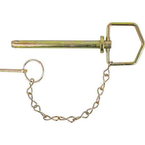 Hitch Pin with Linch Pin and Chain, 5/8in x 6-1/4in