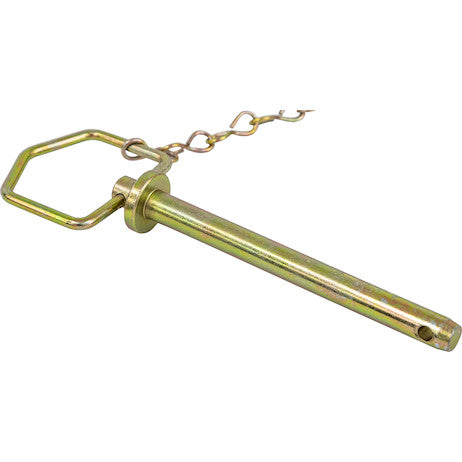 Hitch Pin with Linch Pin and Chain, 5/8in x 6-1/4in