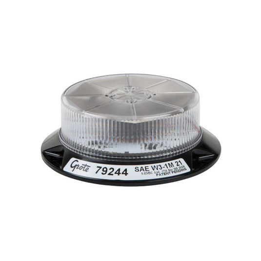 Compact LED Beacons, Permanent Mount, Class III, Green with Clear Lens - 79244 - Grote