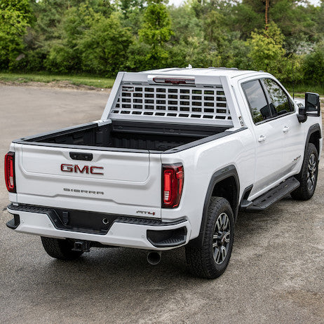 25.00-inch Tall Gloss White Heavy-Duty Steel GuardDogg Pickup Truck Headache Rack Bundle with Mounting Brackets