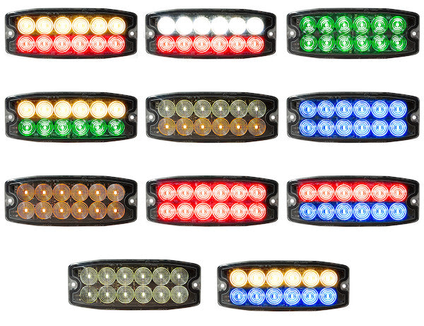 Load image into Gallery viewer, Amber-Green Dual Row Ultra Thin 5 Inch LED Strobe Light
