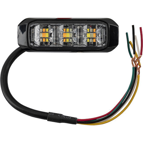 Load image into Gallery viewer, 3-1/2 Inch Wide Angle Tri-Color LED Strobe Light, Amber/Blue/Clear

