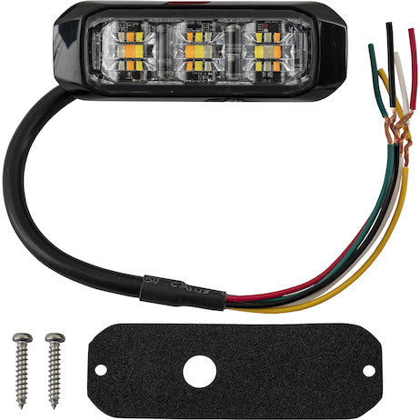 Load image into Gallery viewer, 3-1/2 Inch Wide Angle Tri-Color LED Strobe Light, Amber/Blue/Clear
