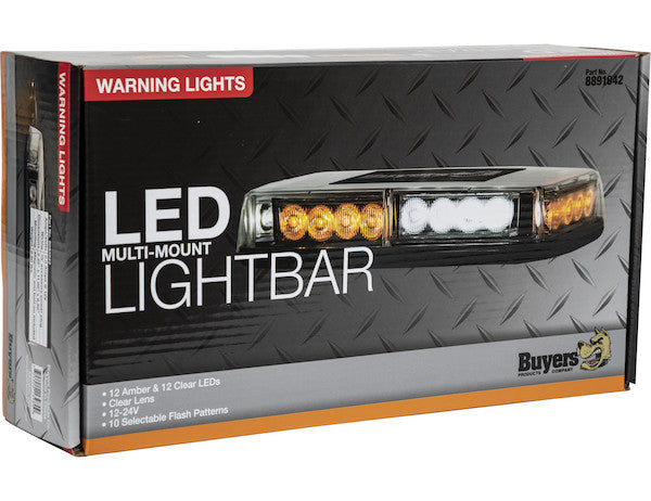 Load image into Gallery viewer, Amber/Clear 11 Inch Rectangular Multi-Mount LED Mini Light Bar
