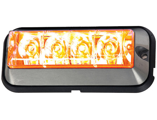 Raised 5 Inch Amber LED Strobe Light with 19 Flash Patterns