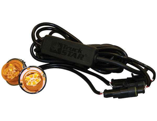 Load image into Gallery viewer, 25 Foot Amber Bolt-On Hidden Strobe Kits With In-Line Flashers With 6 LED
