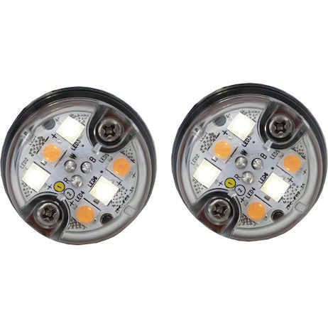 Load image into Gallery viewer, 25 Foot Amber/Clear Push-On Hideaway Strobe Kit With In-Line Flashers With 6 LED
