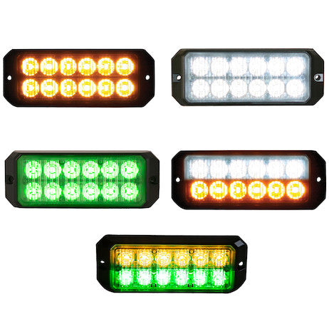 Amber/Green Dual Row 5 Inch LED Strobe Light