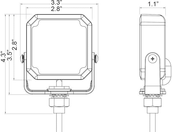 Load image into Gallery viewer, Post-Mounted 3 Inch Amber LED Strobe Light
