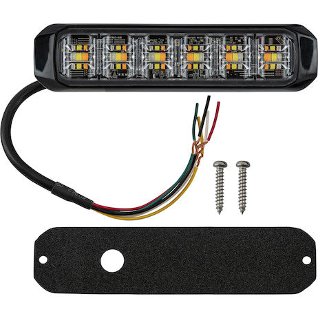 5 Inch Wide Angle Tri-Color LED Strobe Light, Amber/Blue/Clear