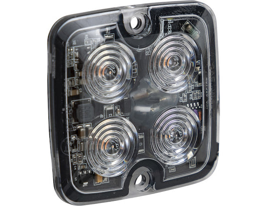 Ultra Thin Square 2 Inch LED Strobe Light - Amber