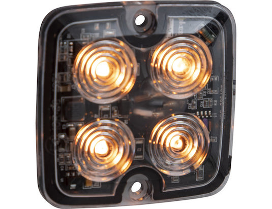 Ultra Thin Square 2 Inch LED Strobe Light - Amber