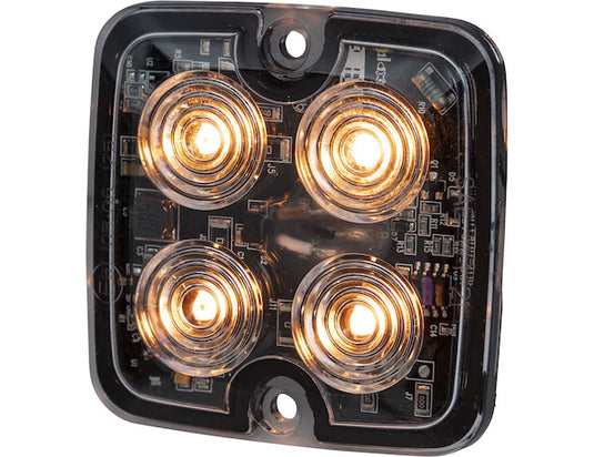 Ultra Thin Square 2 Inch LED Strobe Light - Amber