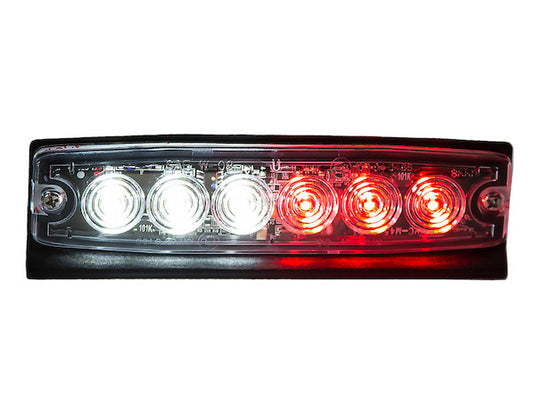 Ultra Thin 5 Inch Clear/Red LED Strobe Light