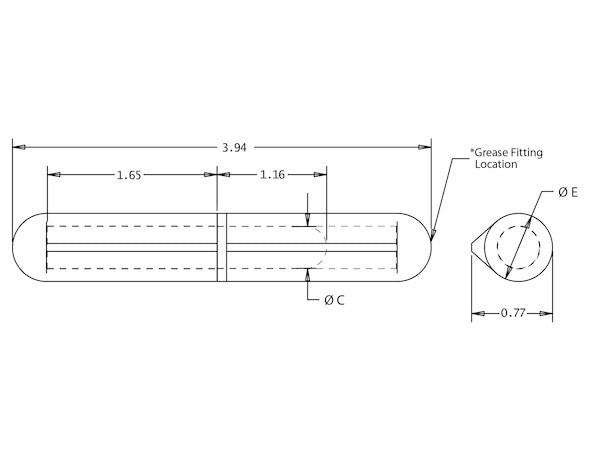 Load image into Gallery viewer, Aluminum Weld-On Bullet Hinge with Stainless Pin and Bushing - 0.77 x 3.94 Inch
