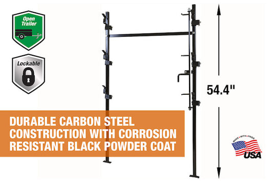 3-Position Snap-In Lockable Trimmer Rack for Open Landscape Trailers