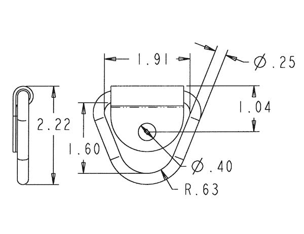 Load image into Gallery viewer, 1/4 Inch Forged Rope Ring With 1-Hole Integral Mounting Bracket Zinc Plated
