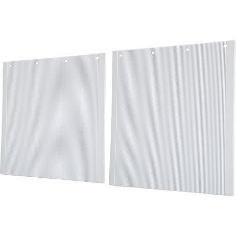 Load image into Gallery viewer, Spray Reducing Grooved White Polymer Mudflaps 24x24 Inch
