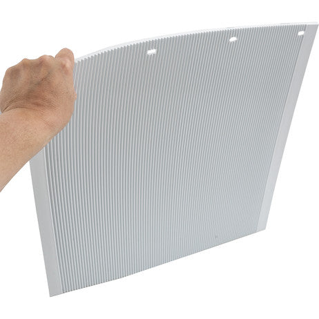 Load image into Gallery viewer, Spray Reducing Grooved White Polymer Mudflaps 24x24 Inch
