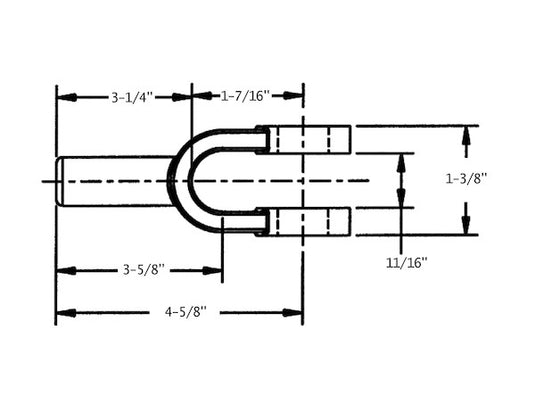 5/8 x 4-3/4 Inch Plain Yoke End