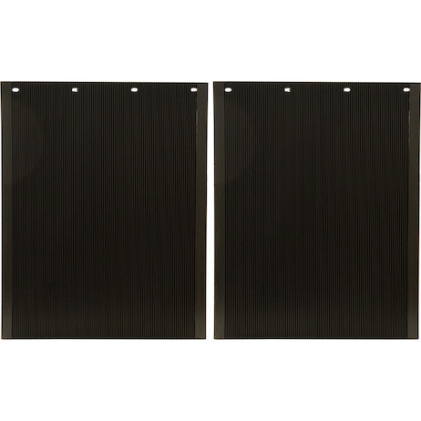 Load image into Gallery viewer, Spray Reducing Grooved Black Polymer Mudflaps 24x30 Inch
